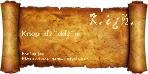 Knop Ádám névjegykártya